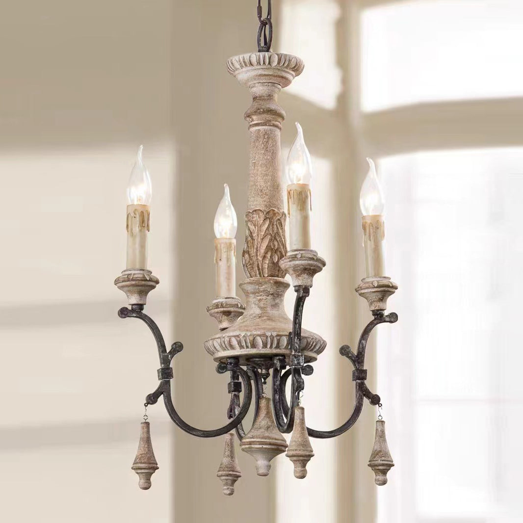 Myphaor Industrieller Vintage Kronleuchter aus Holz-Letslighting
