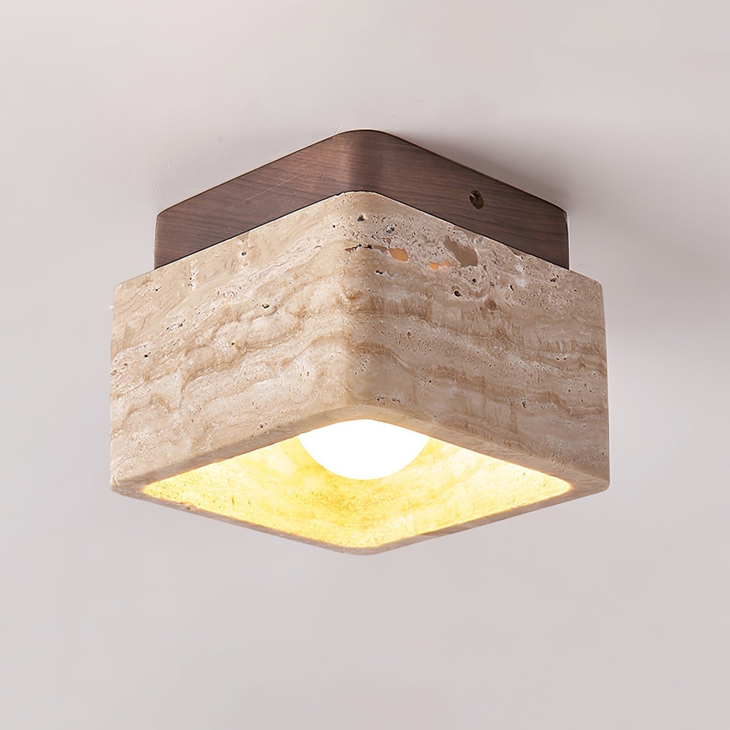 Alaearis Textured Travertine Ceiling Light - Neutralighting