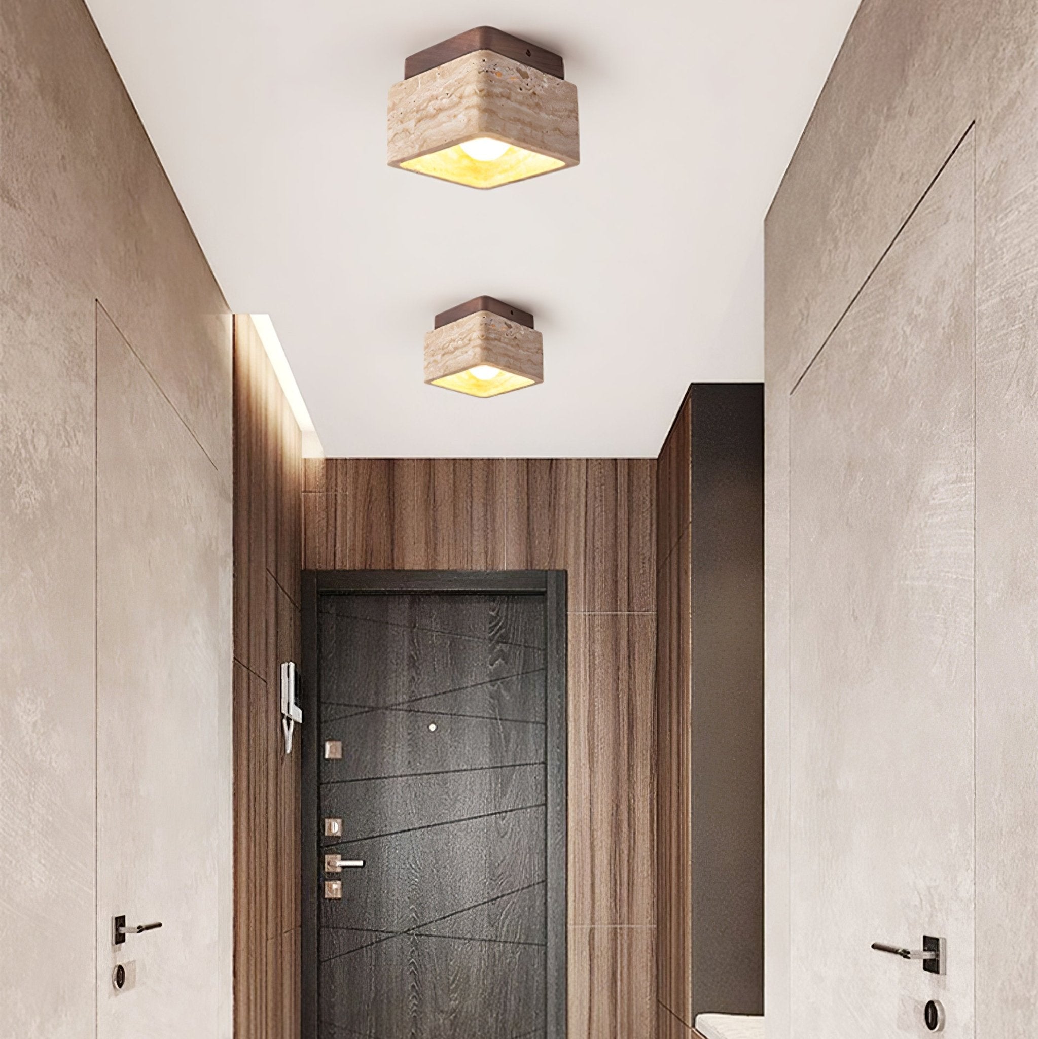 Alaearis Textured Travertine Ceiling Light - Neutralighting