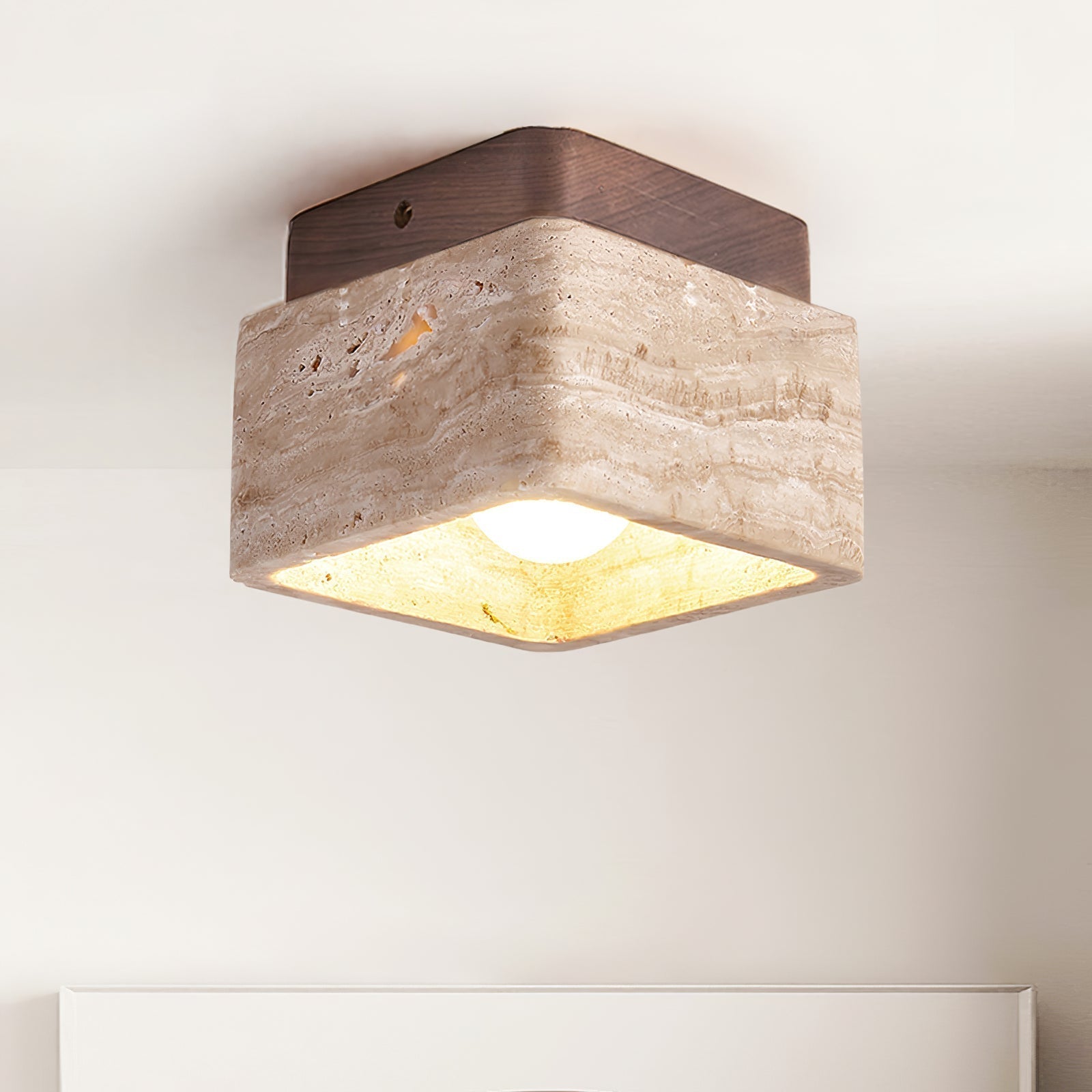 Alaearis Textured Travertine Ceiling Light - Neutralighting