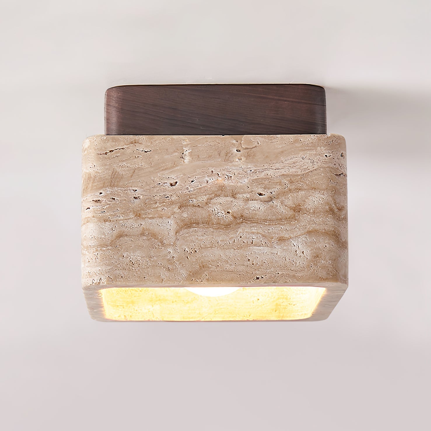 Alaearis Textured Travertine Ceiling Light - Neutralighting