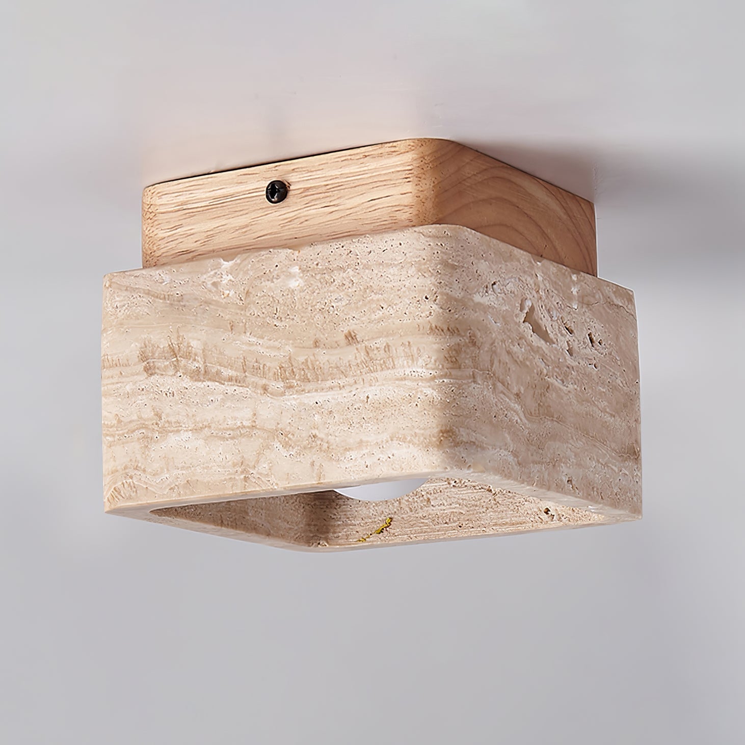 Alaearis Textured Travertine Ceiling Light - Neutralighting