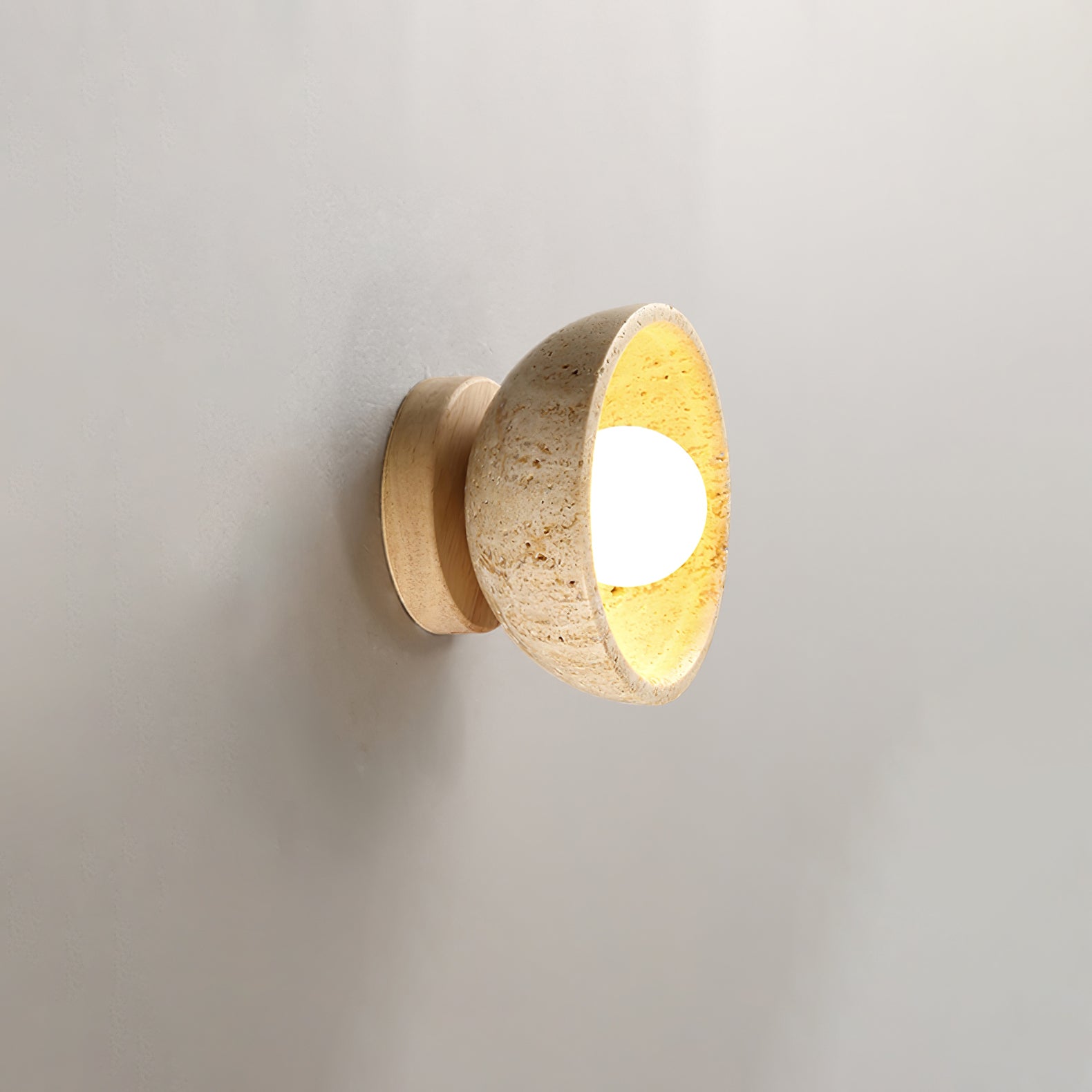 Vacaris Half-Dome Travertine Wall Light - Neutralighting
