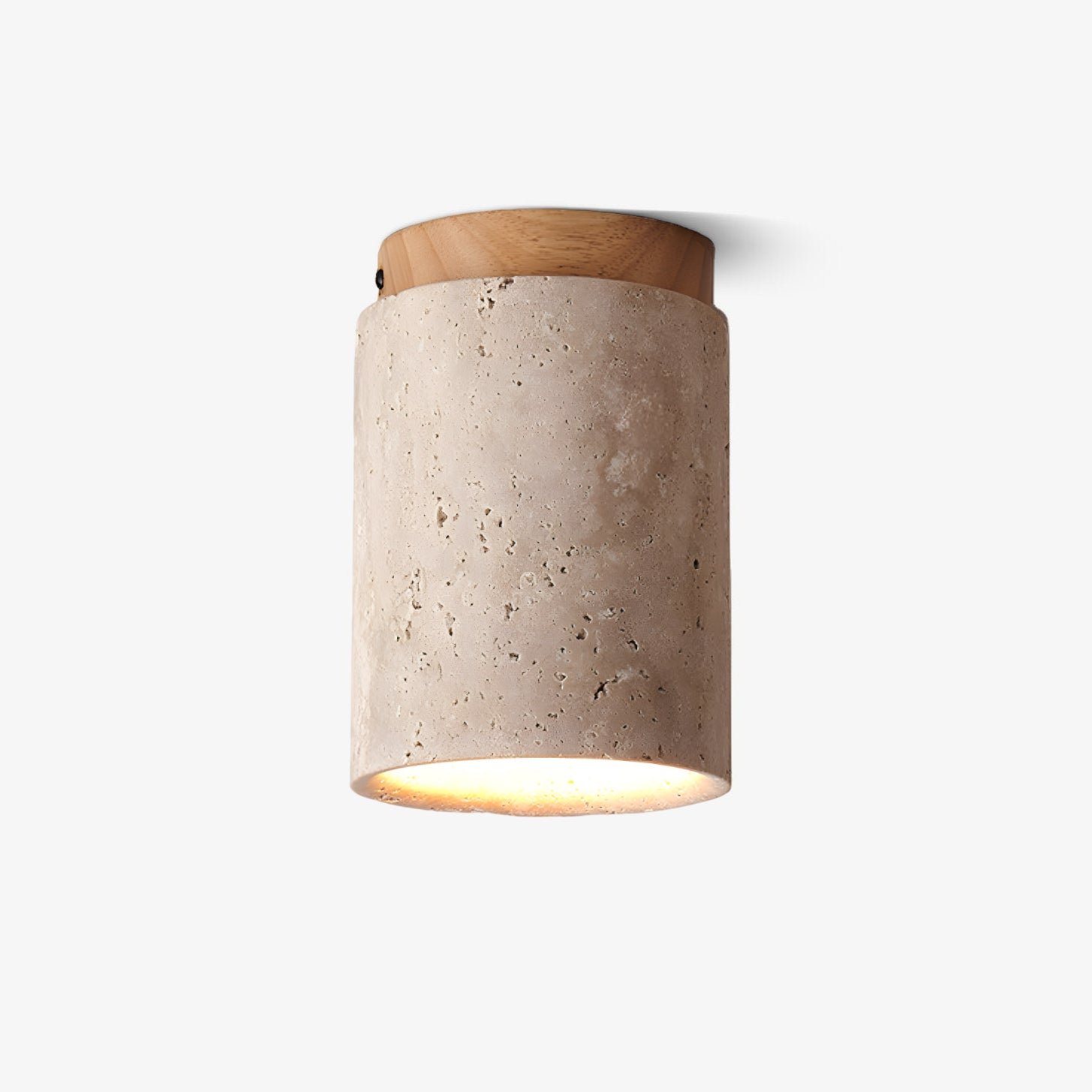 Aurnorira Cylinder Cap Travertine Ceiling Light - Neutralighting