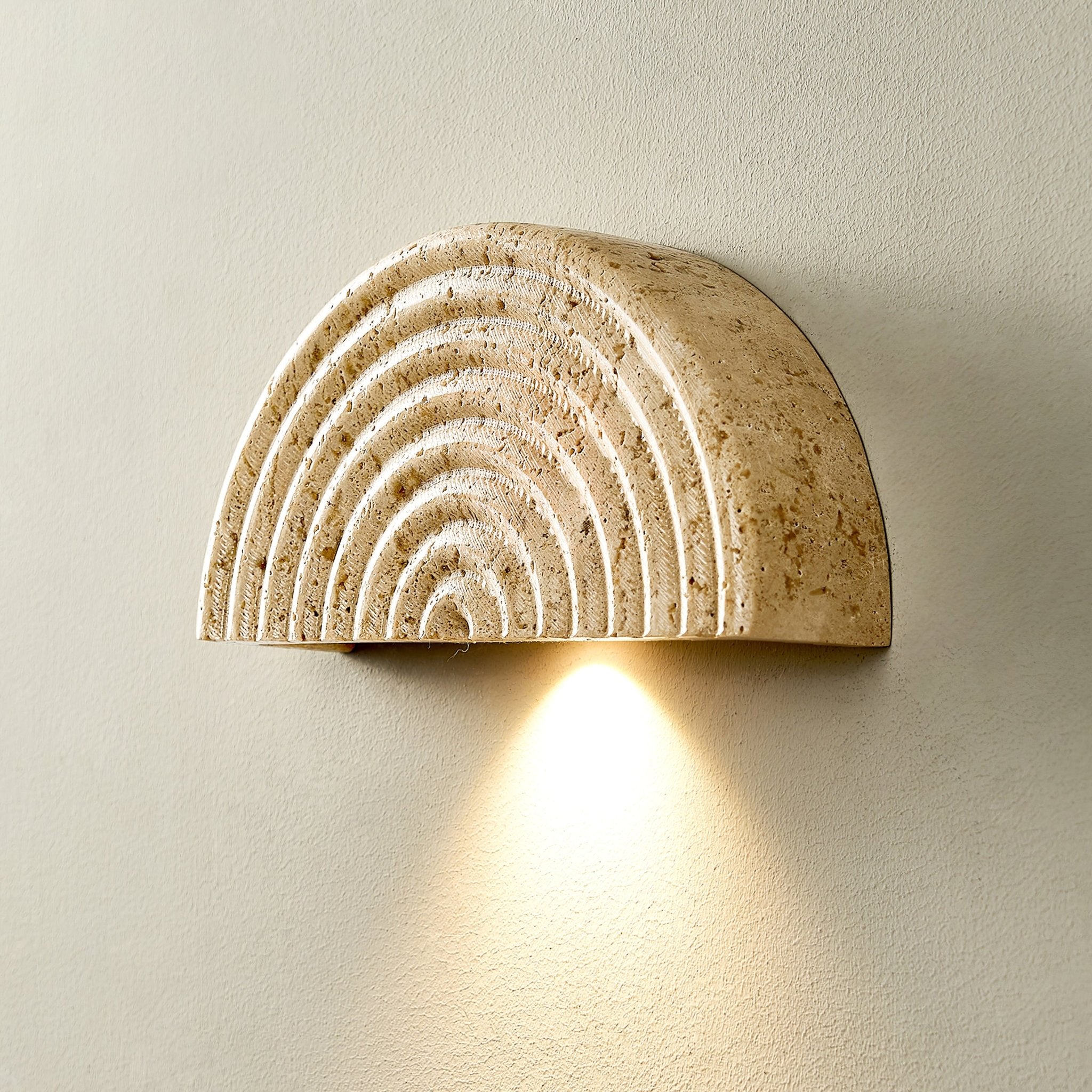 Faro Travertine Half-Moon Wall Lamp - Neutralighting