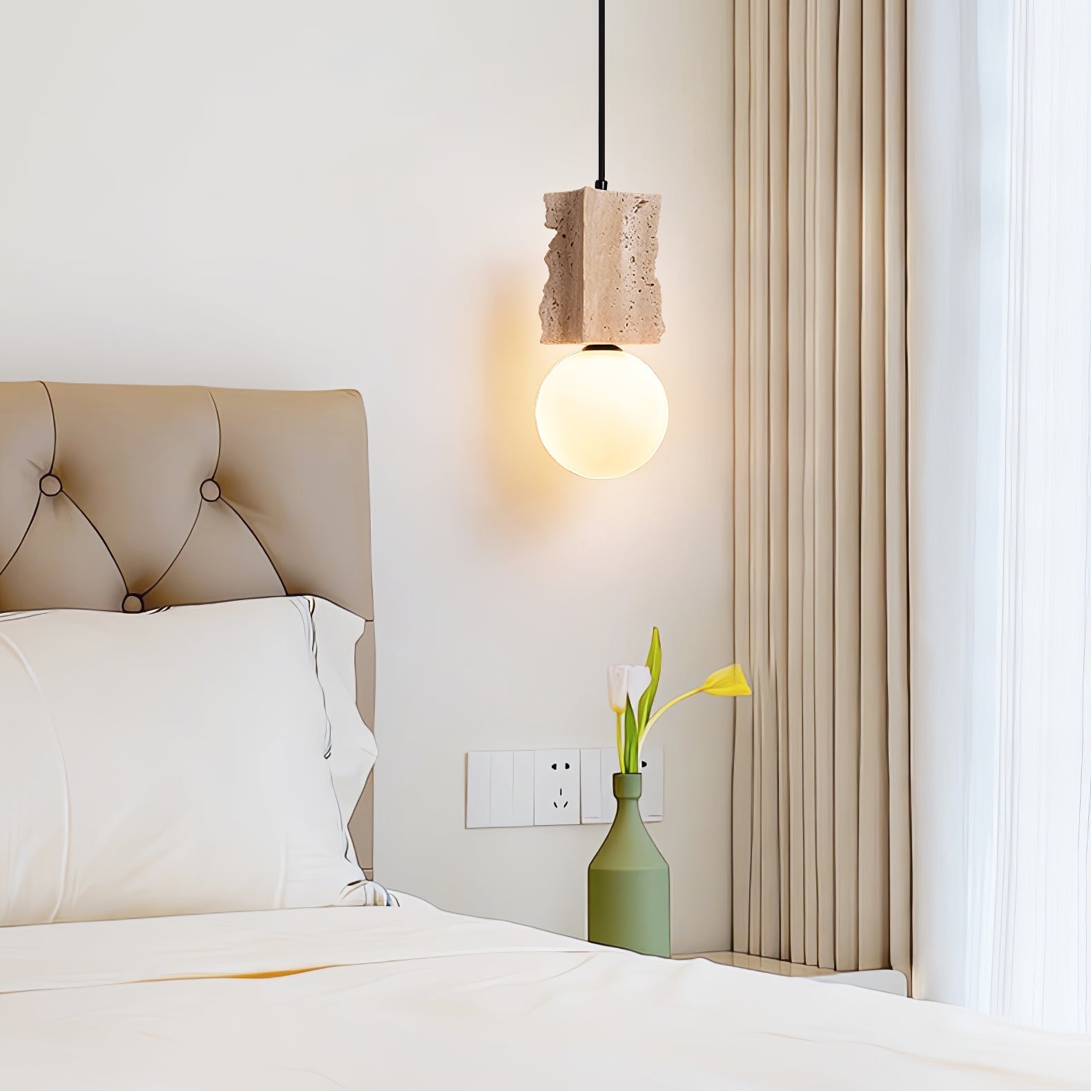 Travertine Raw Edge Pendant Light - Neutralighting