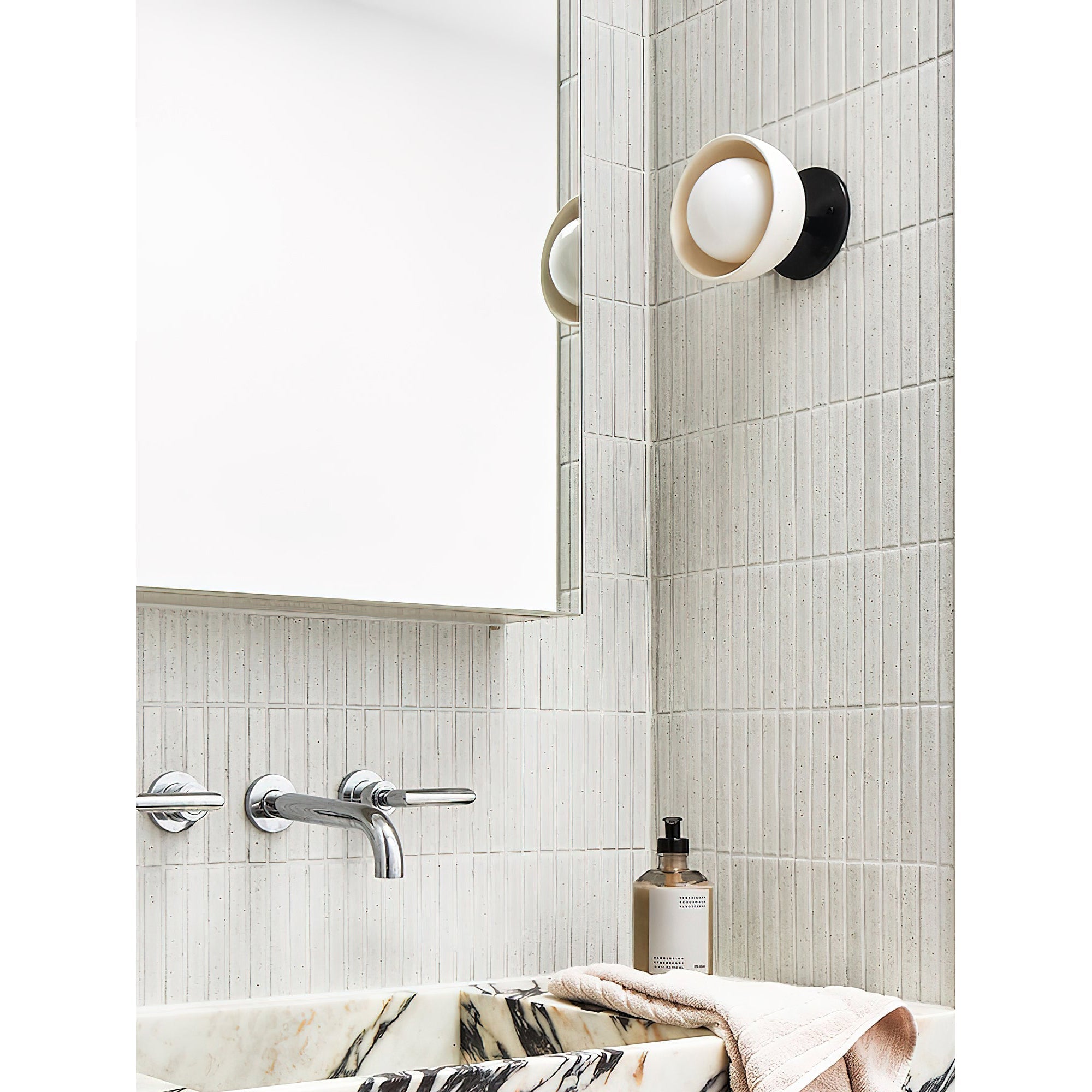 Ellorus Modern Minimalist Surface Glass Travertine Wall Lamp - Letslighting