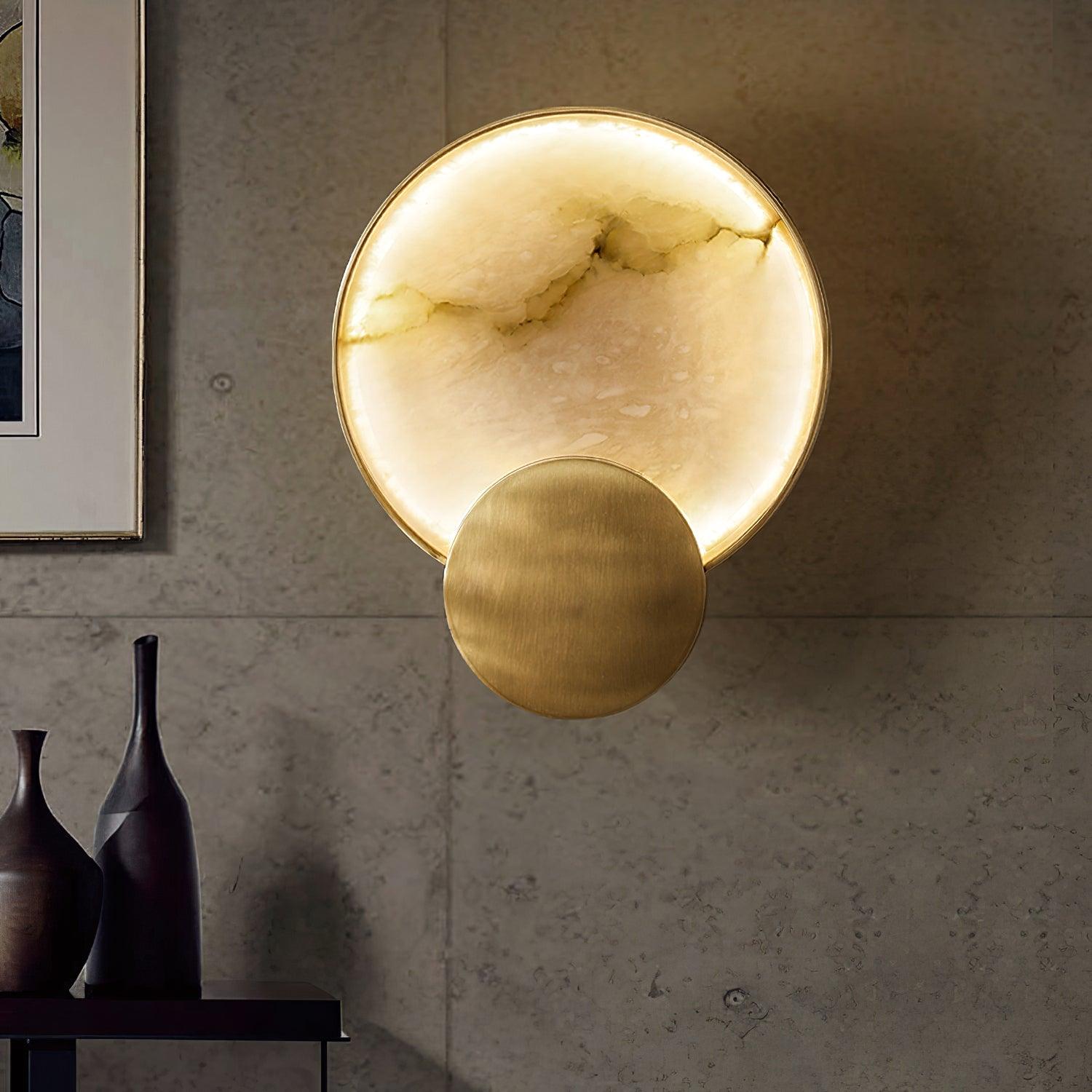 Myvelarae Circular Alabaster Wall Light - Neutralighting