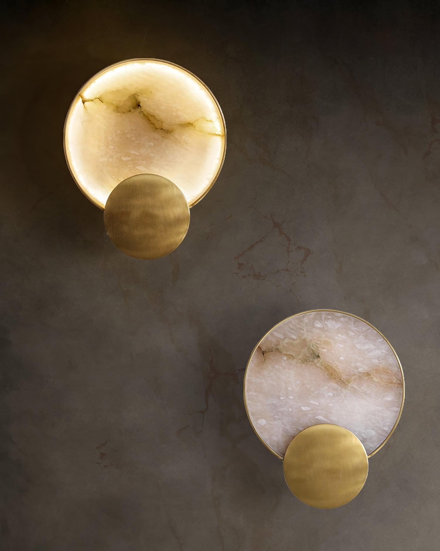 Myvelarae Circular Alabaster Wall Light - Neutralighting