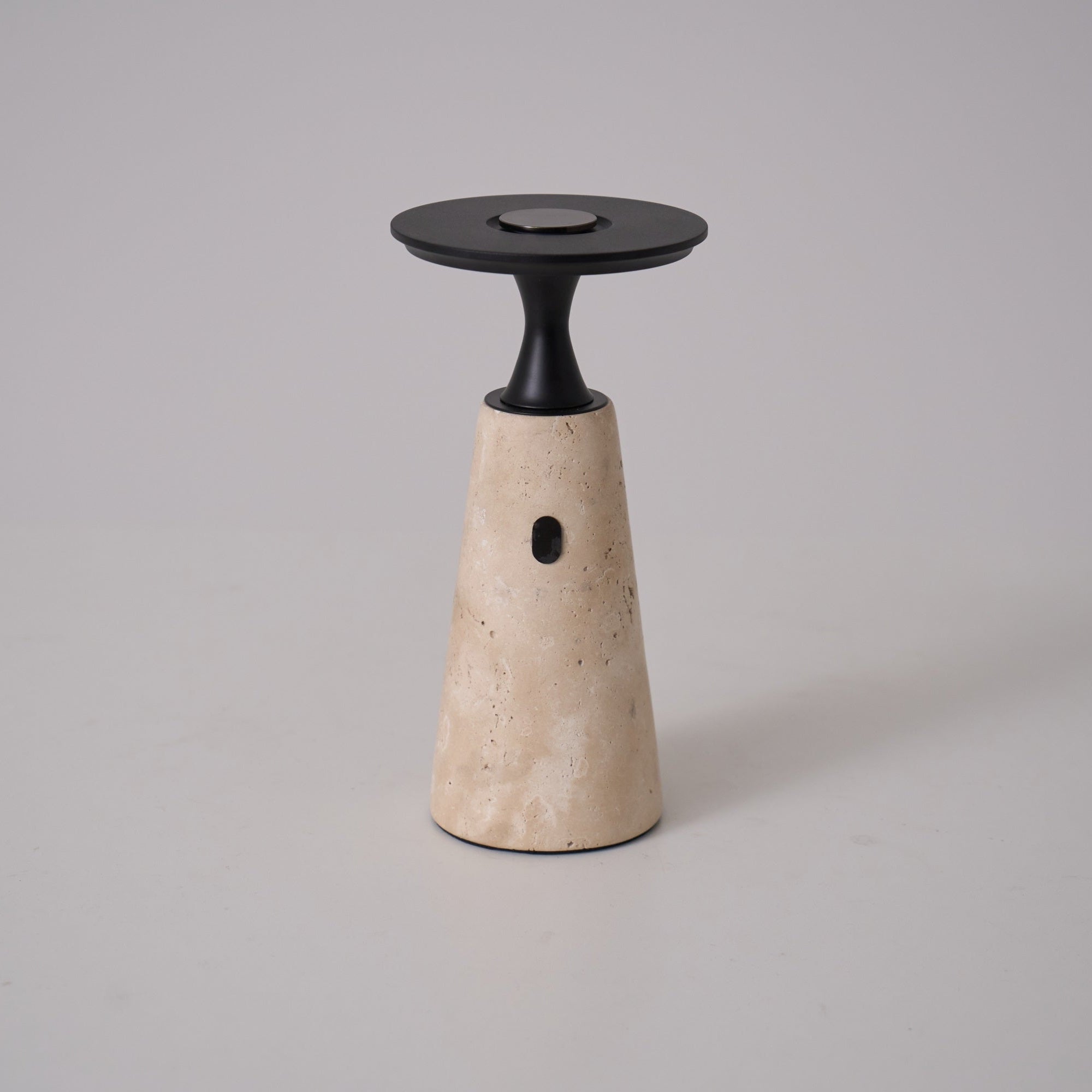 Vespera Sculptural Travertine Table Lamp - Neutralighting