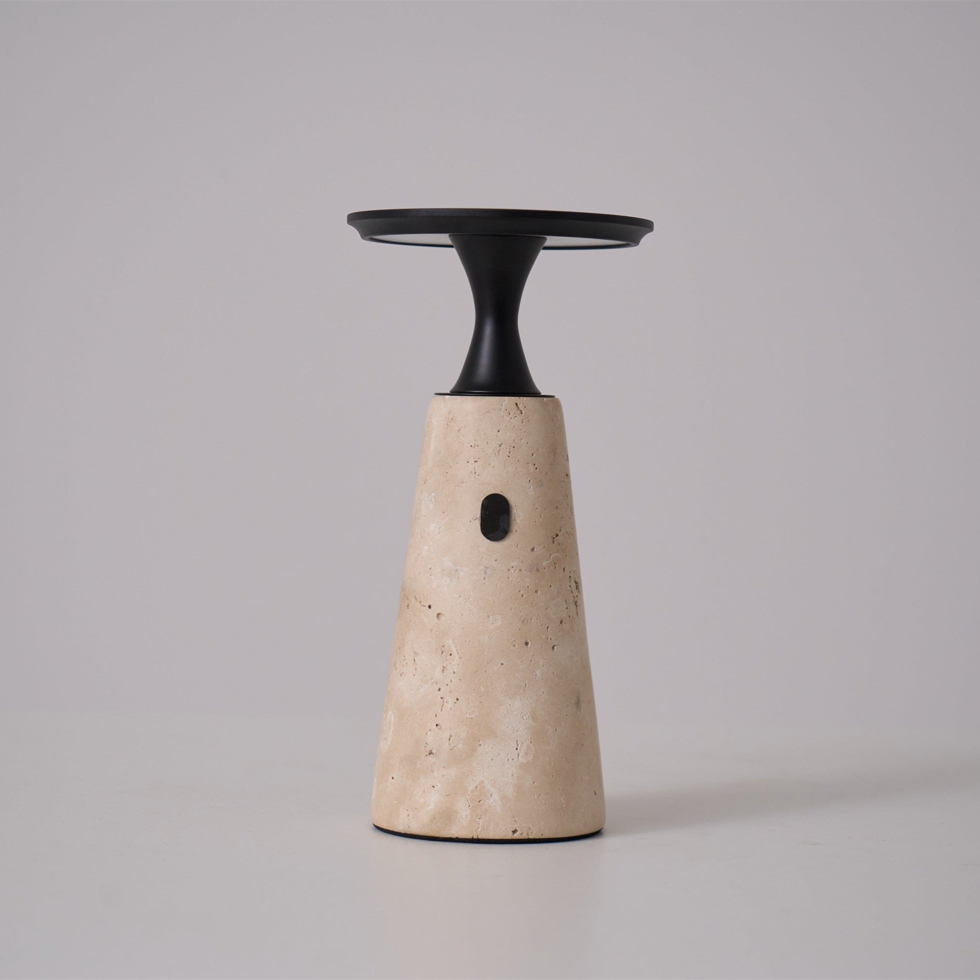 Vespera Sculptural Travertine Table Lamp - Neutralighting