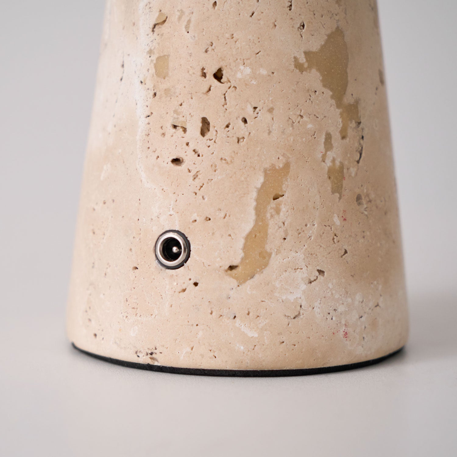 Vespera Sculptural Travertine Table Lamp - Neutralighting