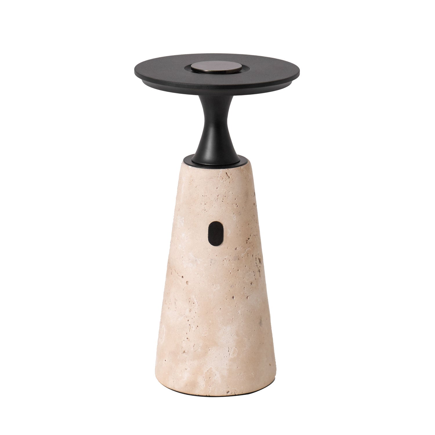 Vespera Sculptural Travertine Table Lamp - Neutralighting