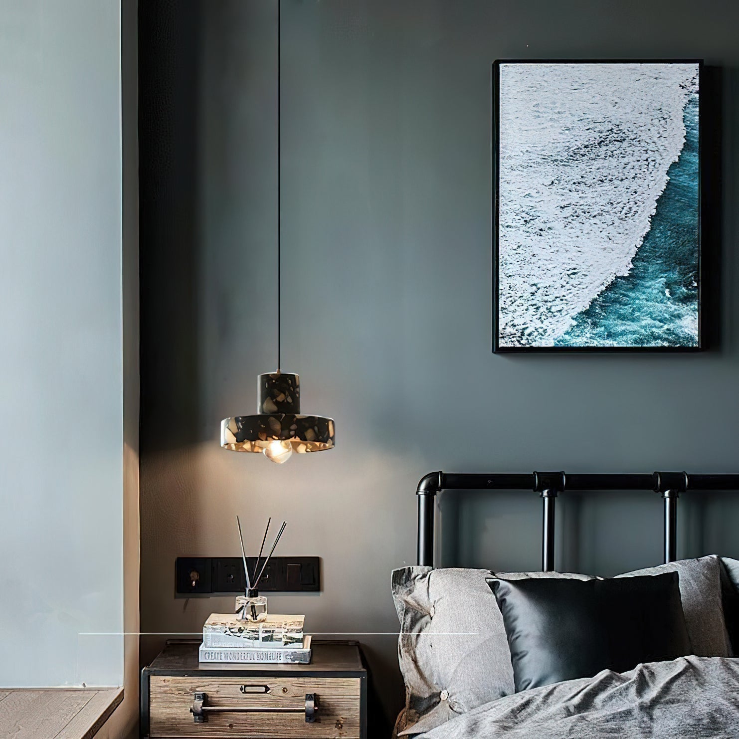Sysoleth Sysoleth Metall Terrazzo Modern Industrie Pendelleuchte-Letslighting