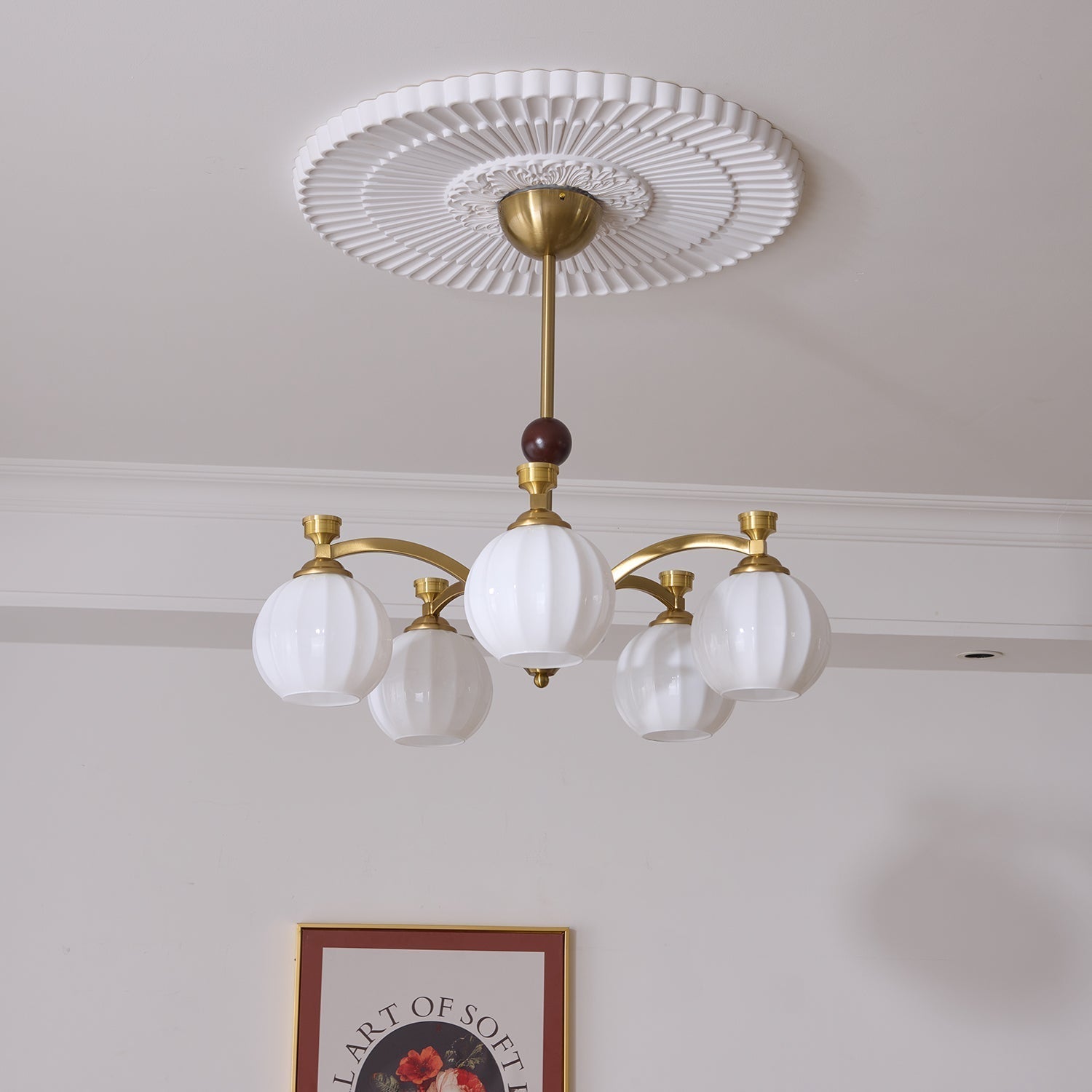 Usilia Eleganz Vintage Glas Holz Kronleuchter-Letslighting