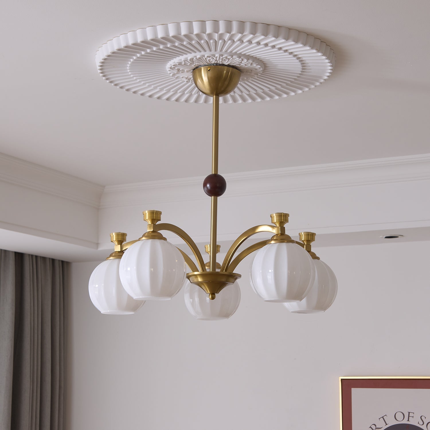 Usilia Eleganz Vintage Glas Holz Kronleuchter-Letslighting