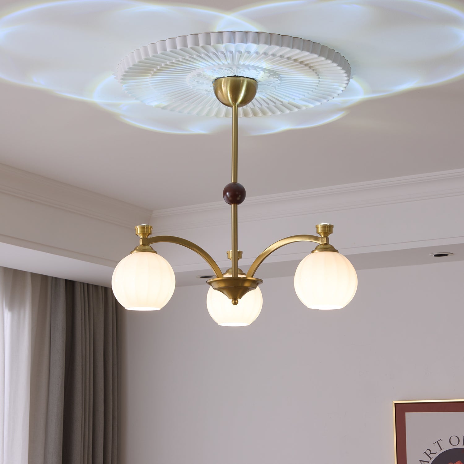 Usilia Eleganz Vintage Glas Holz Kronleuchter-Letslighting