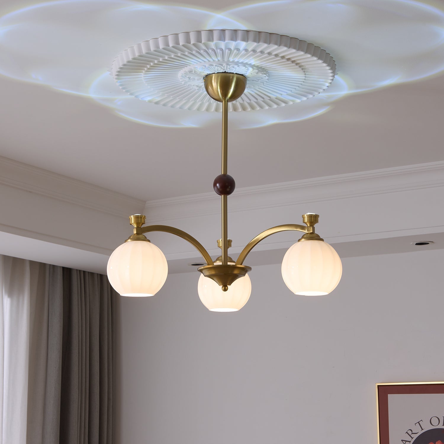 Usilia Eleganz Vintage Glas Holz Kronleuchter-Letslighting
