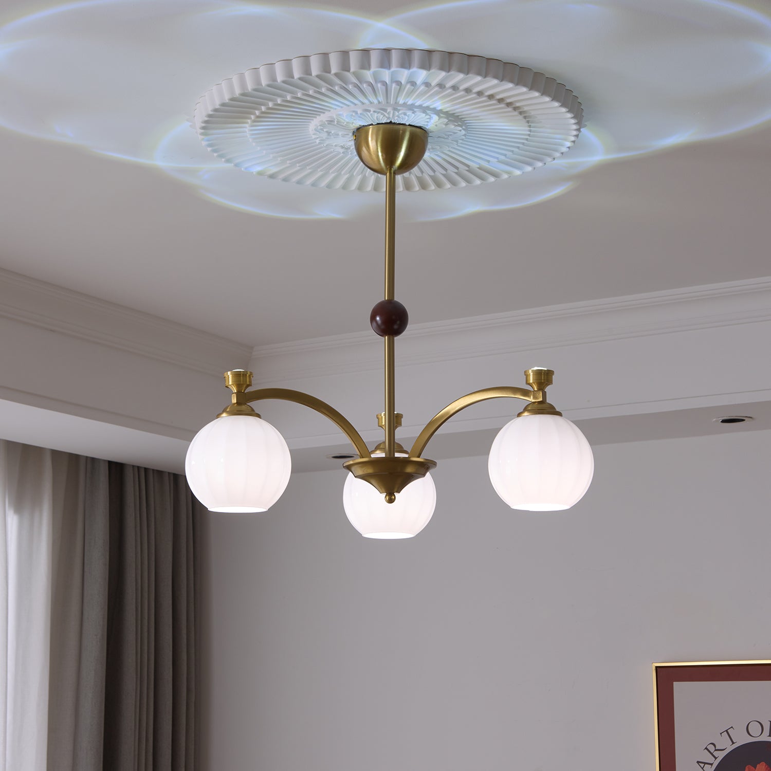 Usilia Eleganz Vintage Glas Holz Kronleuchter-Letslighting
