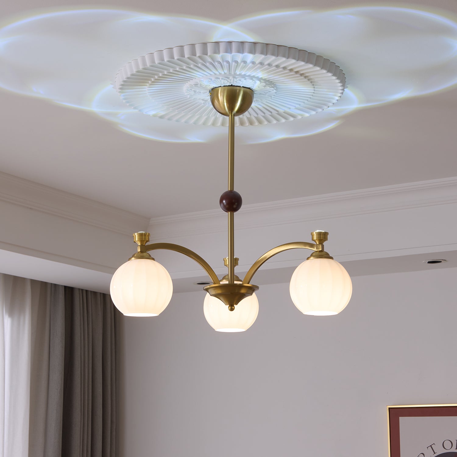 Usilia Eleganz Vintage Glas Holz Kronleuchter-Letslighting