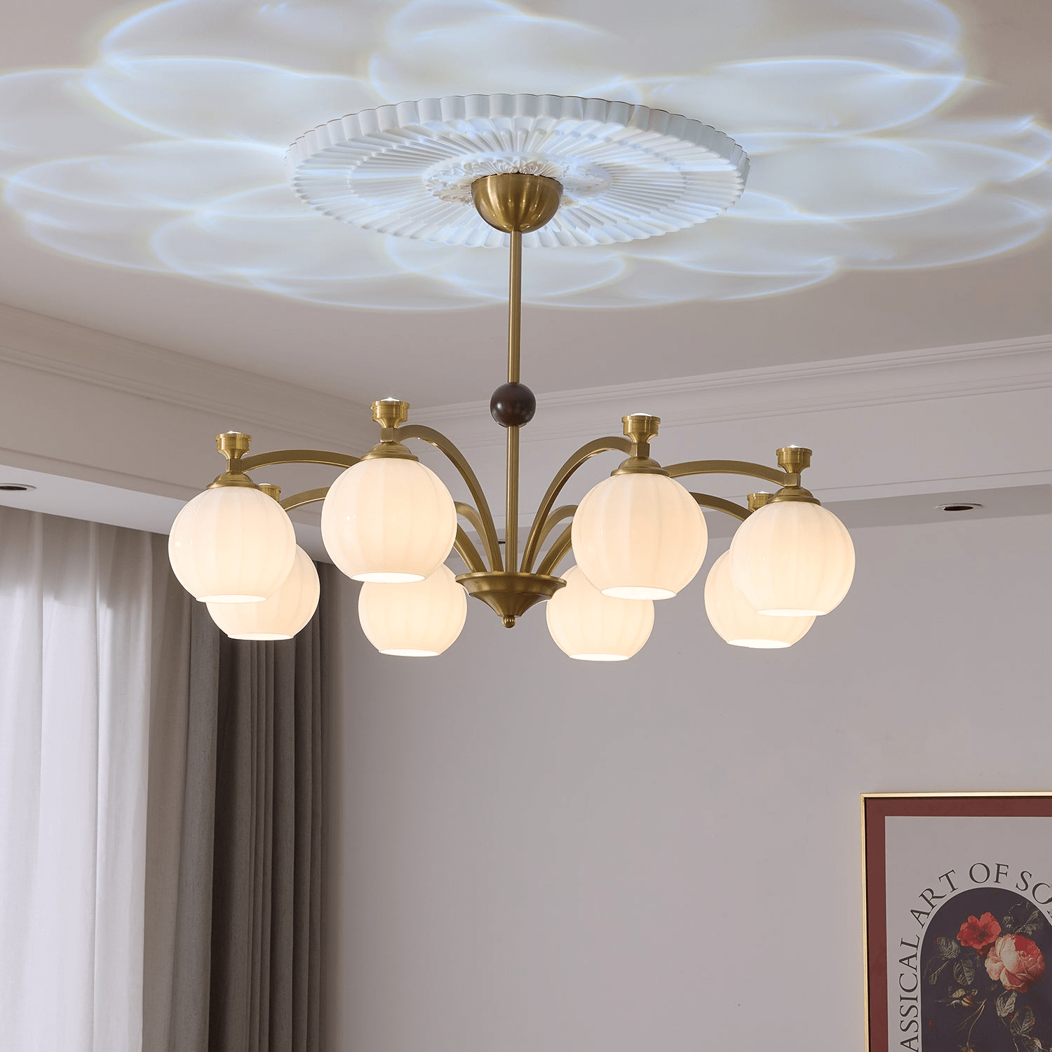 Usilia Eleganz Vintage Glas Holz Kronleuchter-Letslighting