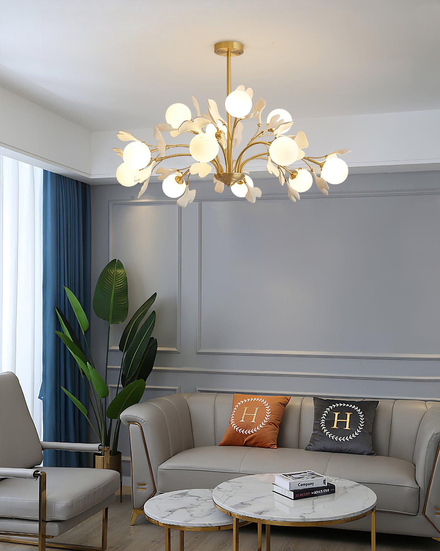 Thalassa Gingko Chandelier - Blowlighting