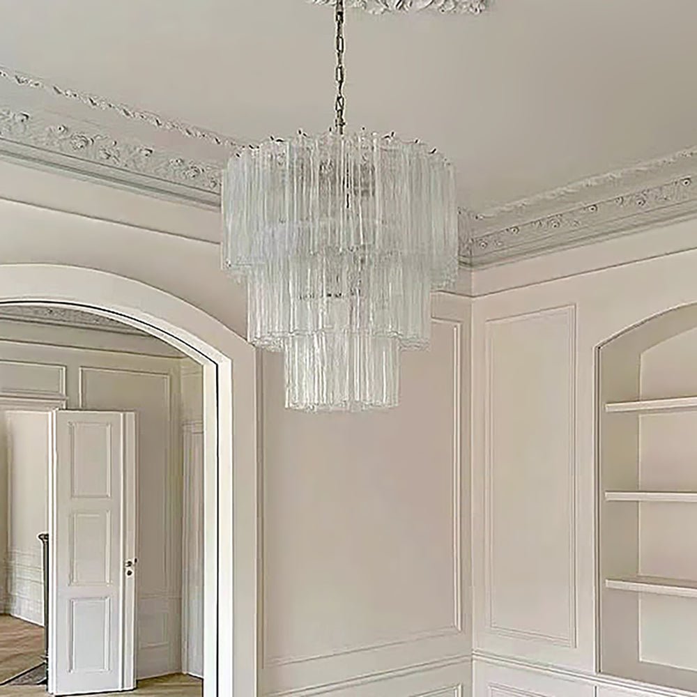 Aurora Chandelier Tiered Murano Glass Tube Waterfall Luxury - Neutralighting