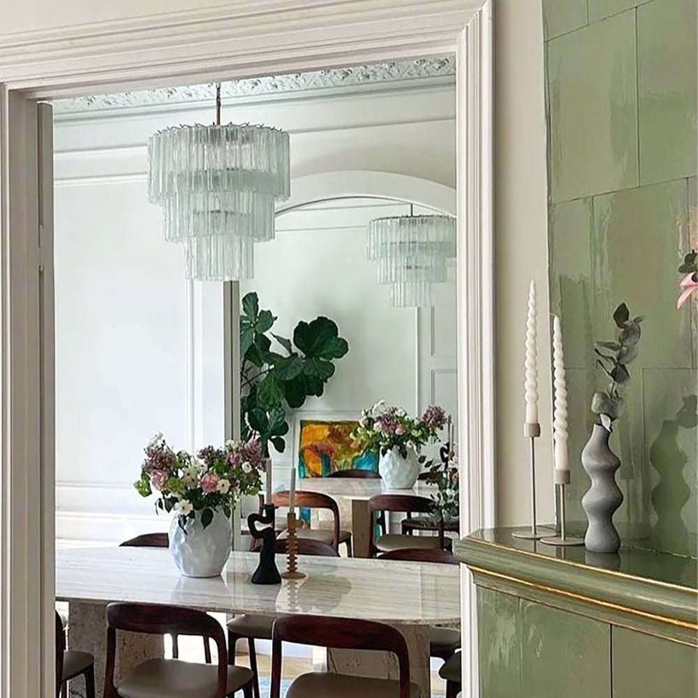 Aurora Chandelier Tiered Murano Glass Tube Waterfall Luxury - Neutralighting