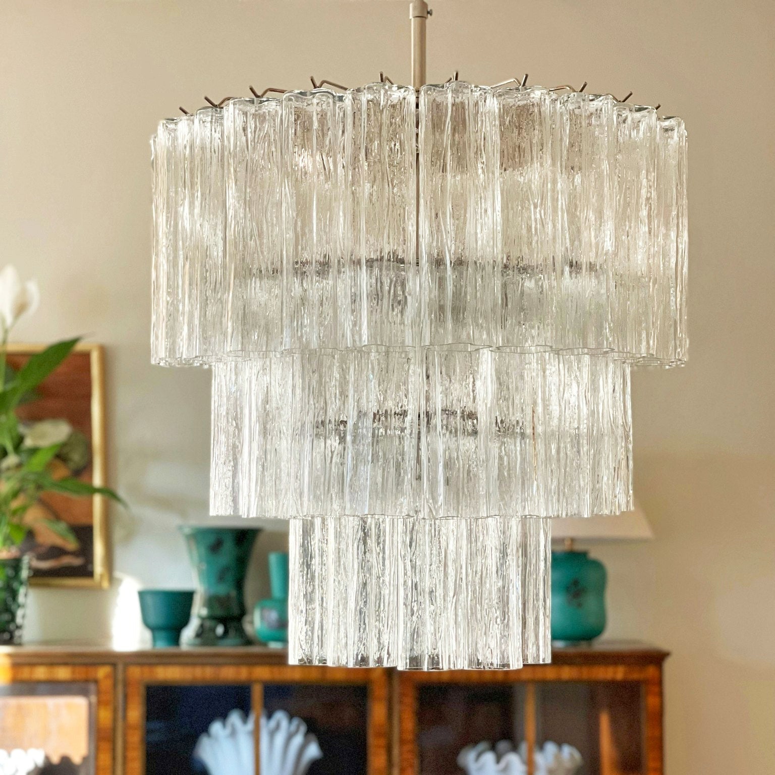 Aurora Chandelier Tiered Murano Glass Tube Waterfall Luxury - Neutralighting