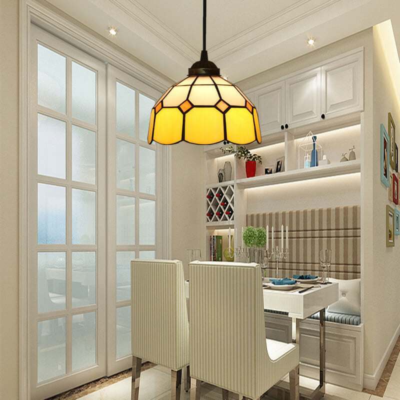 Arisha Kuppel Schatten Europäische Pendelleuchte Buntglas Wohnzimmer