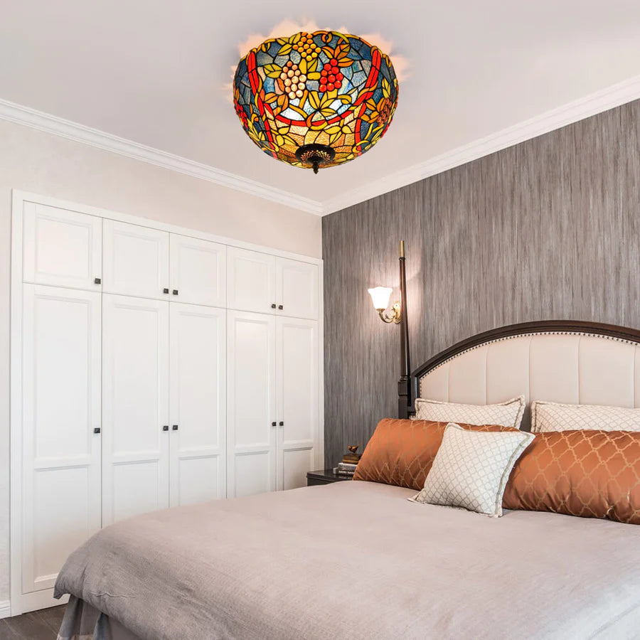 Arisha Vintage LED Deckenleuchte Multicolour Metall/Glas Schlafzimmer