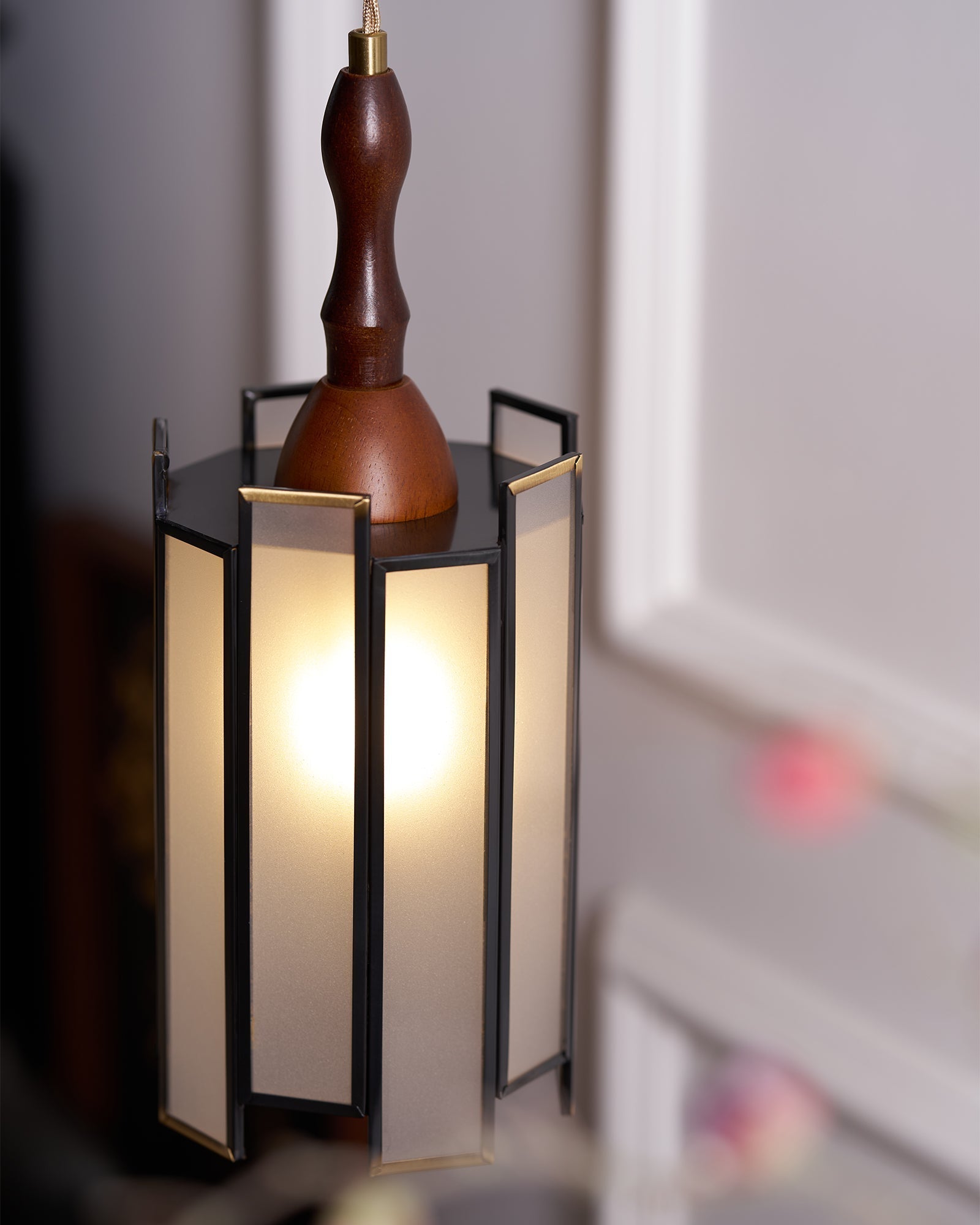Florace Holz & Glas Vintage Pendelleuchte Lampe-Letslighting