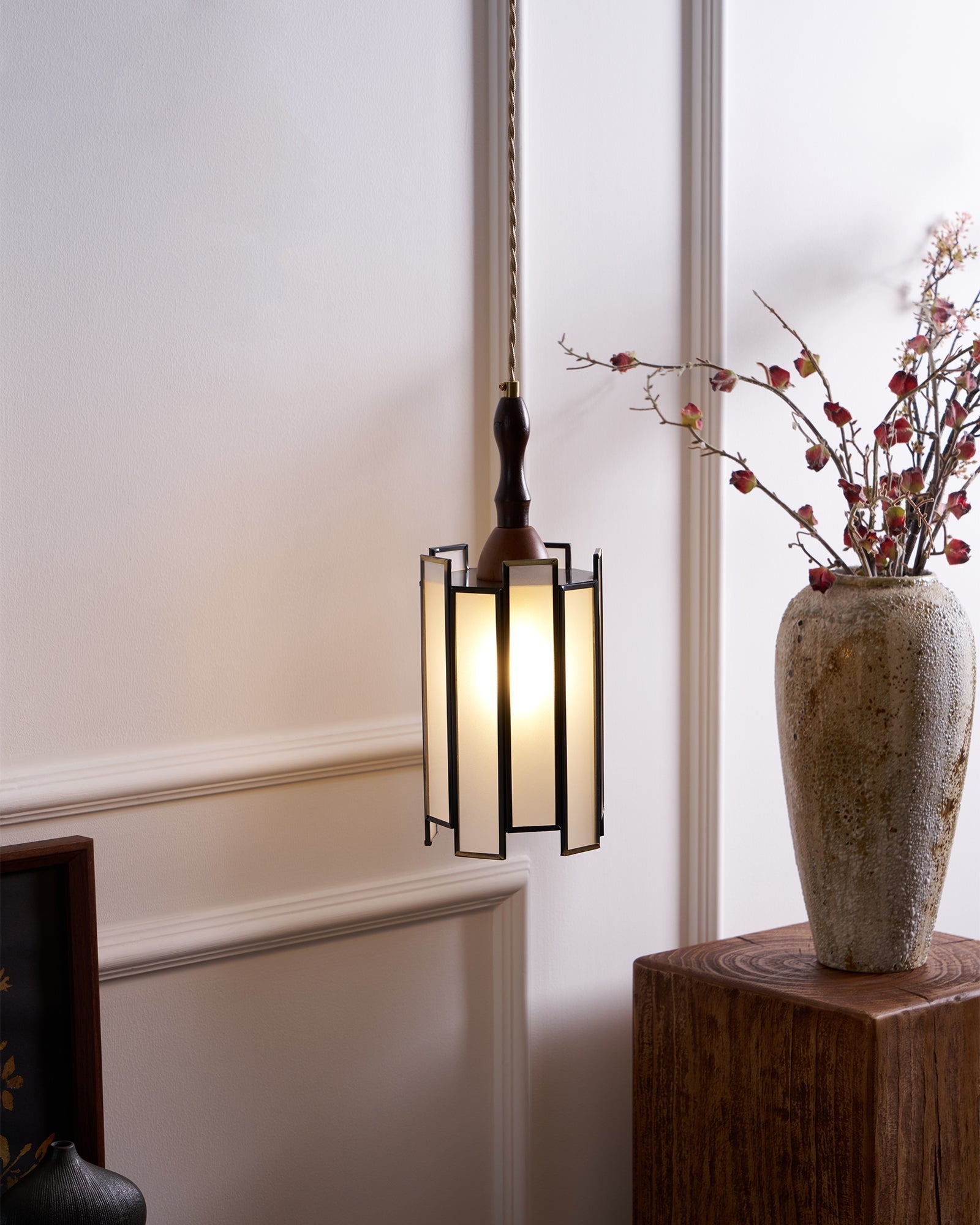 Florace Holz & Glas Vintage Pendelleuchte Lampe-Letslighting