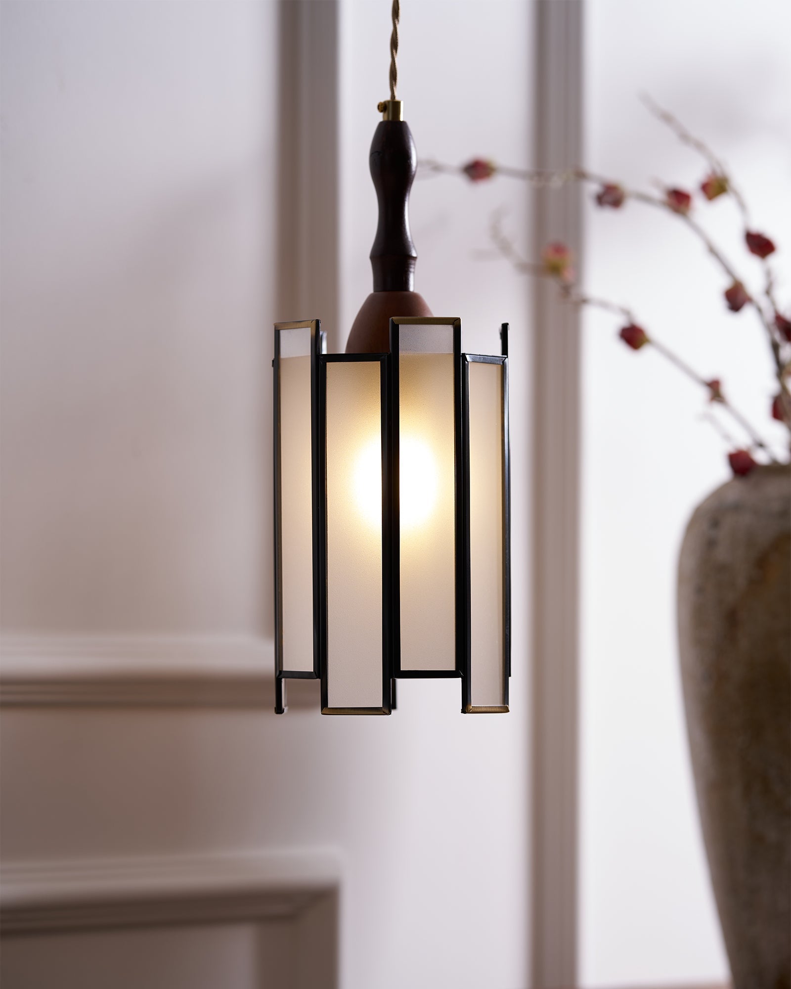 Florace Holz & Glas Vintage Pendelleuchte Lampe-Letslighting