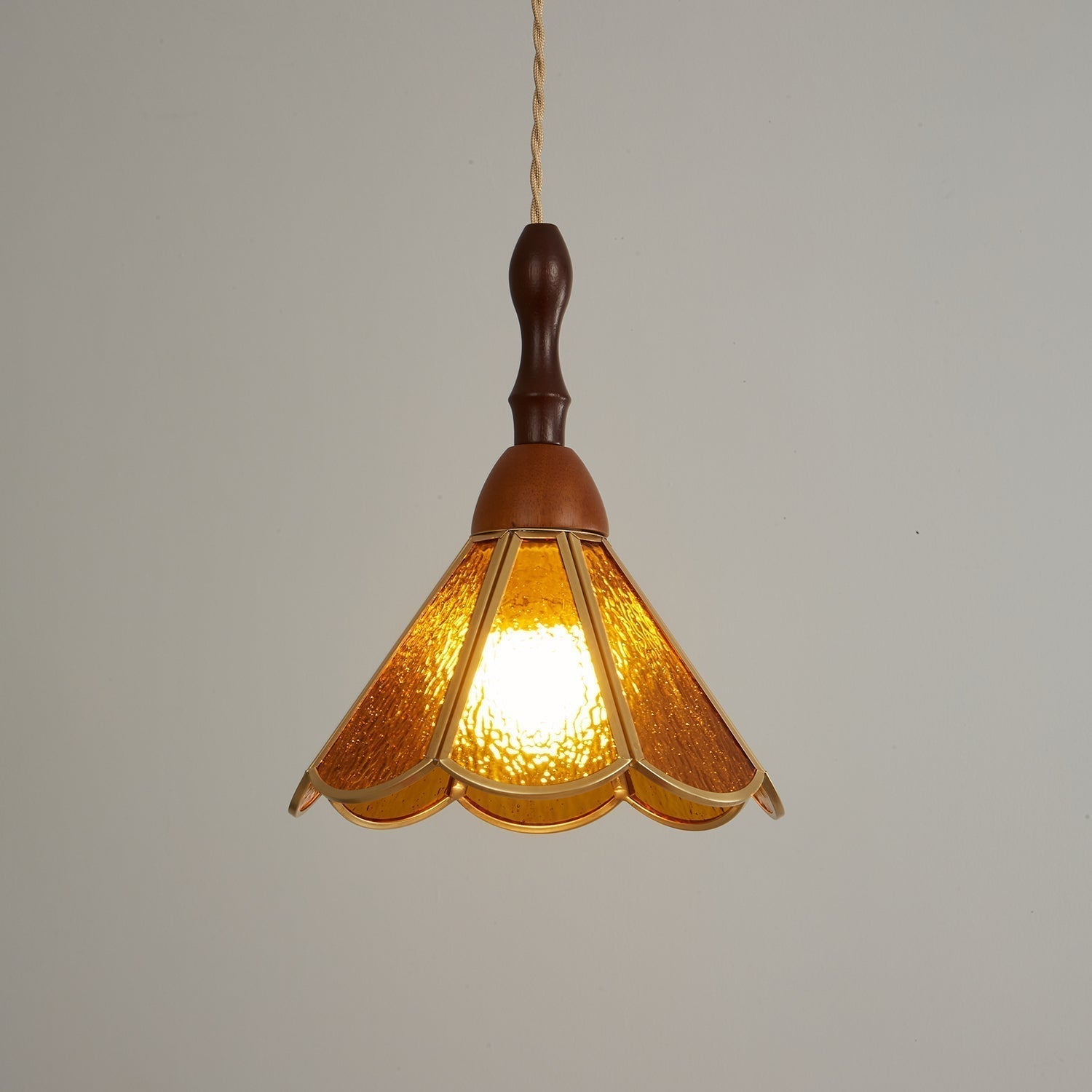 Florace Holz & Glas Vintage Pendelleuchte Lampe-Letslighting