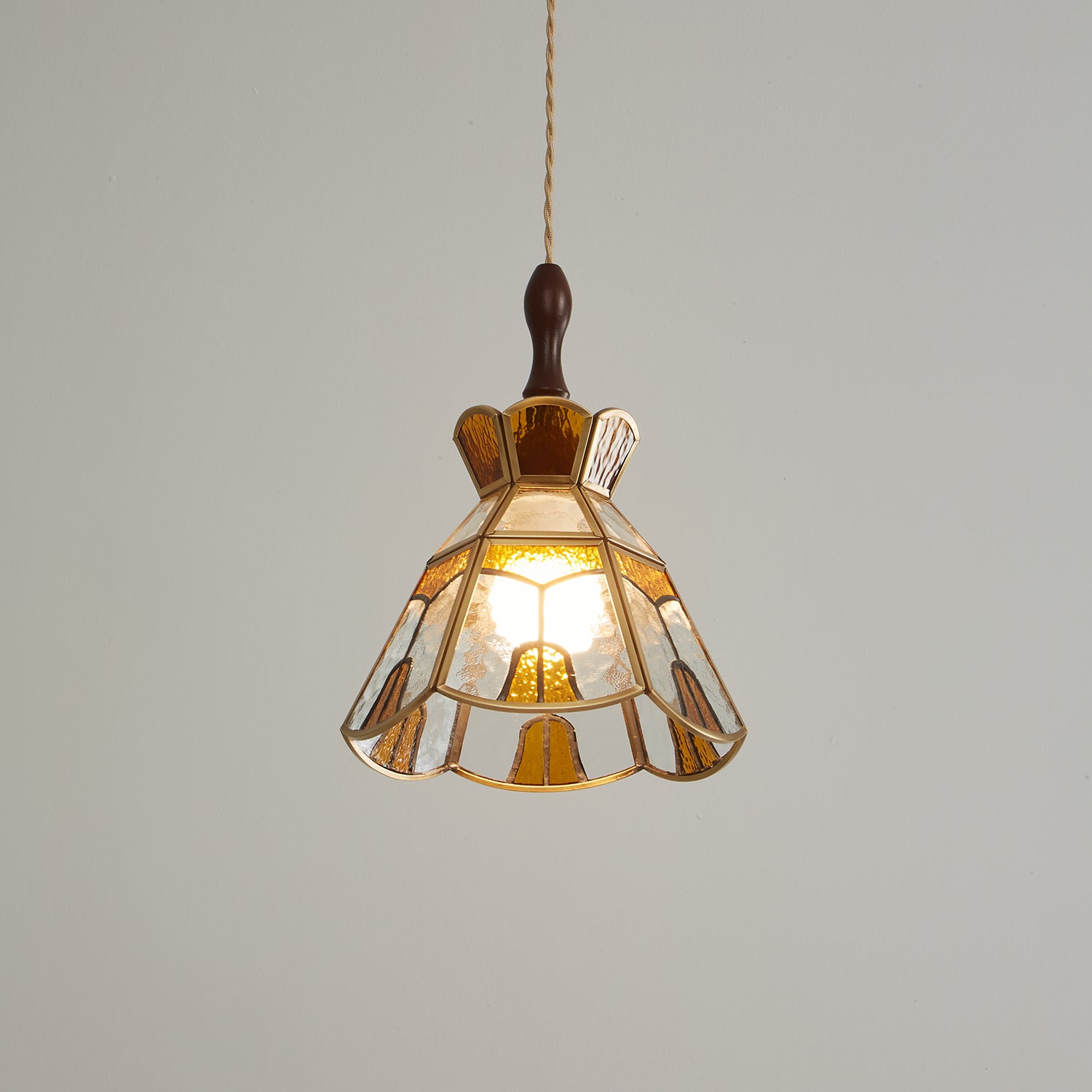 Florace Holz & Glas Vintage Pendelleuchte Lampe-Letslighting