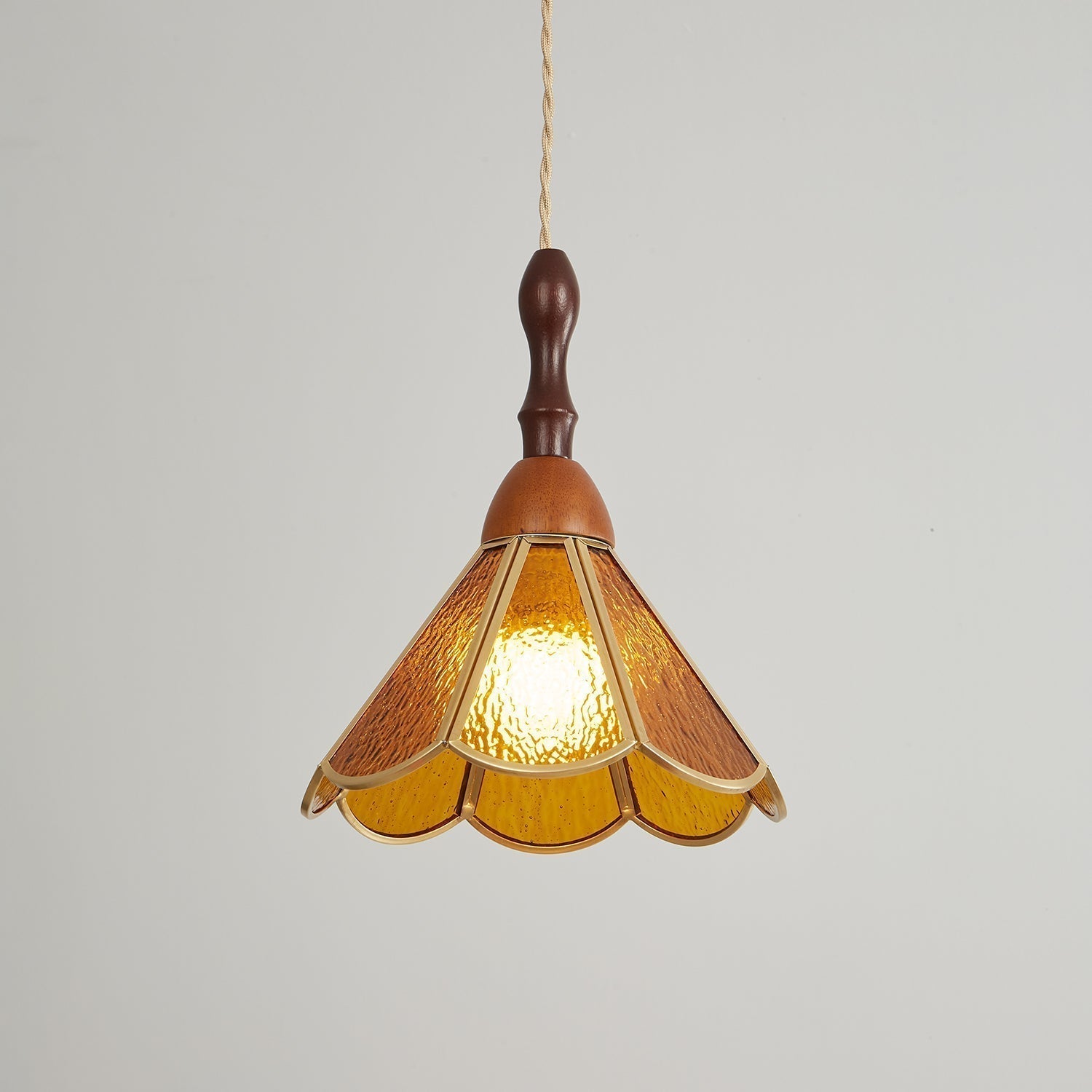 Florace Holz & Glas Vintage Pendelleuchte Lampe-Letslighting