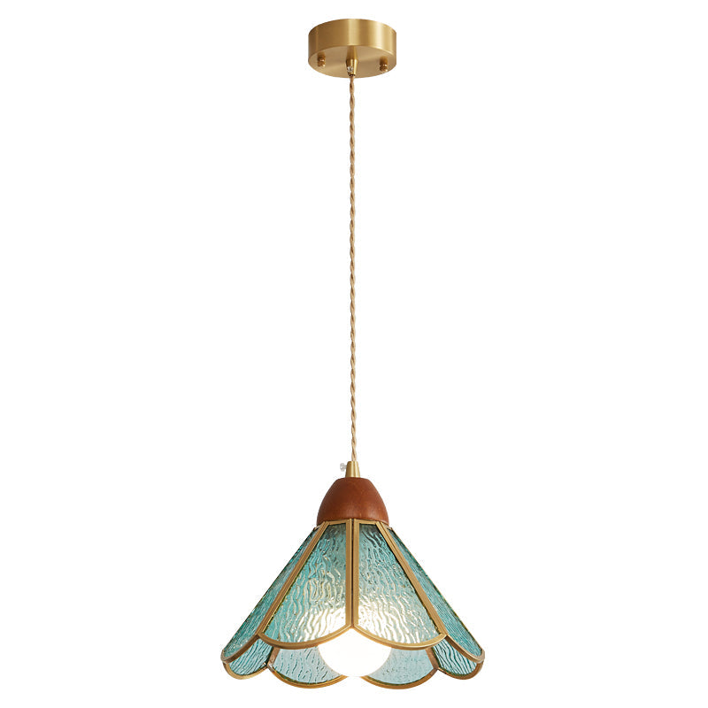 Florace Holz & Glas Vintage Pendelleuchte Lampe-Letslighting