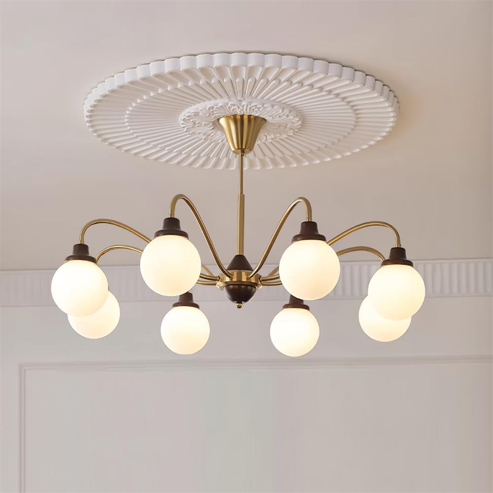 Marley Vintage Kronleuchter aus Holz und Glas-Letslighting