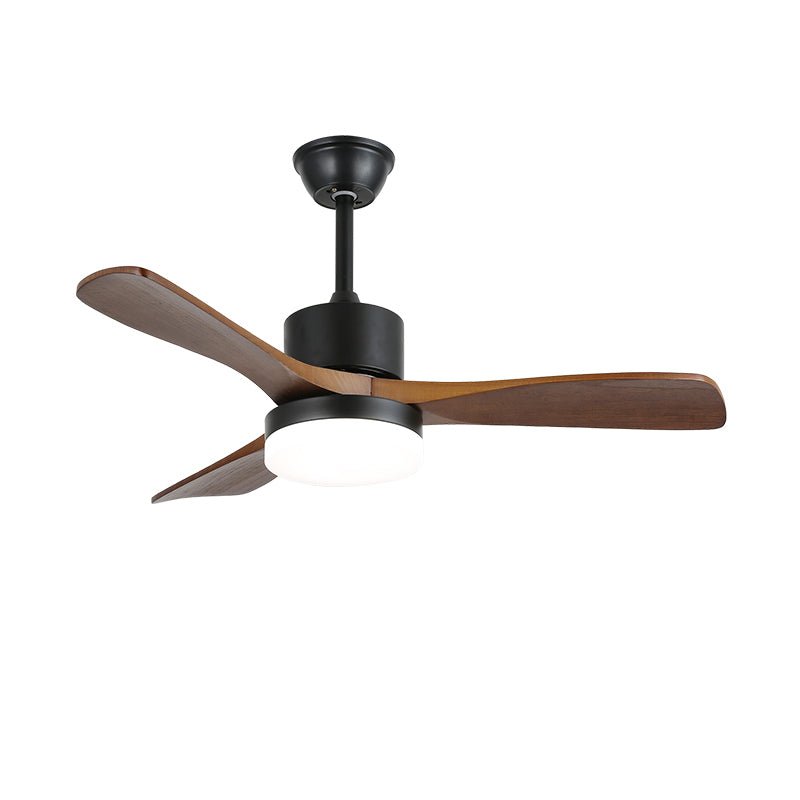 Darian Minimalistischer Deckenventilator mit Holzoptik und Beleuchtung, eine andere Perspektive