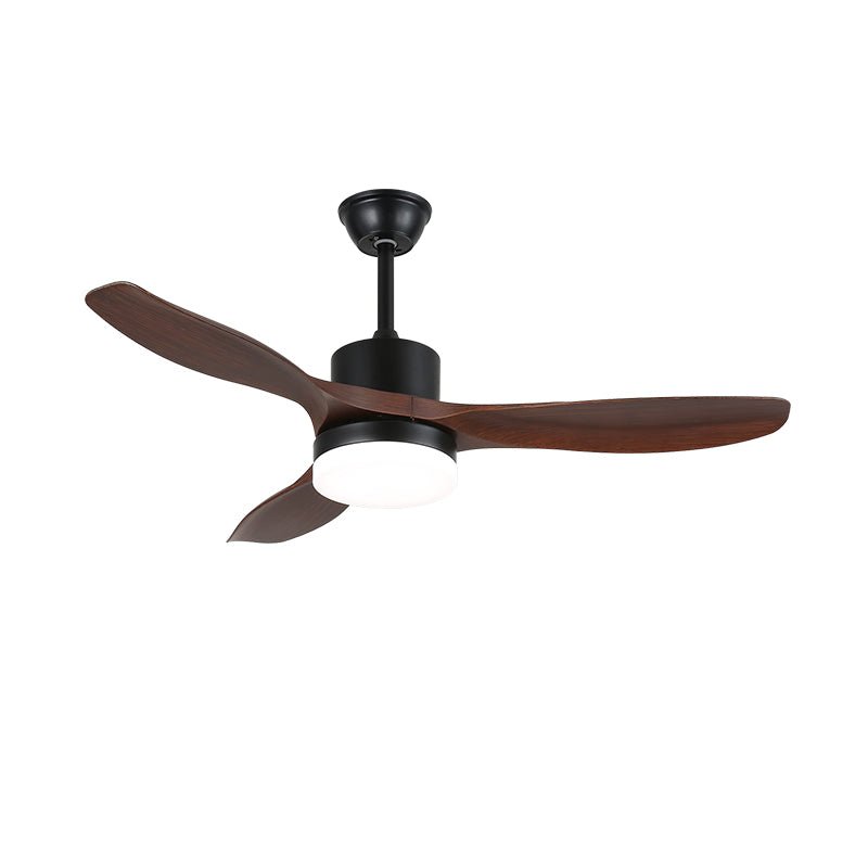 Darian Minimalistischer Deckenventilator mit Holzoptik und Beleuchtung, Detail der Ventilatorflügel