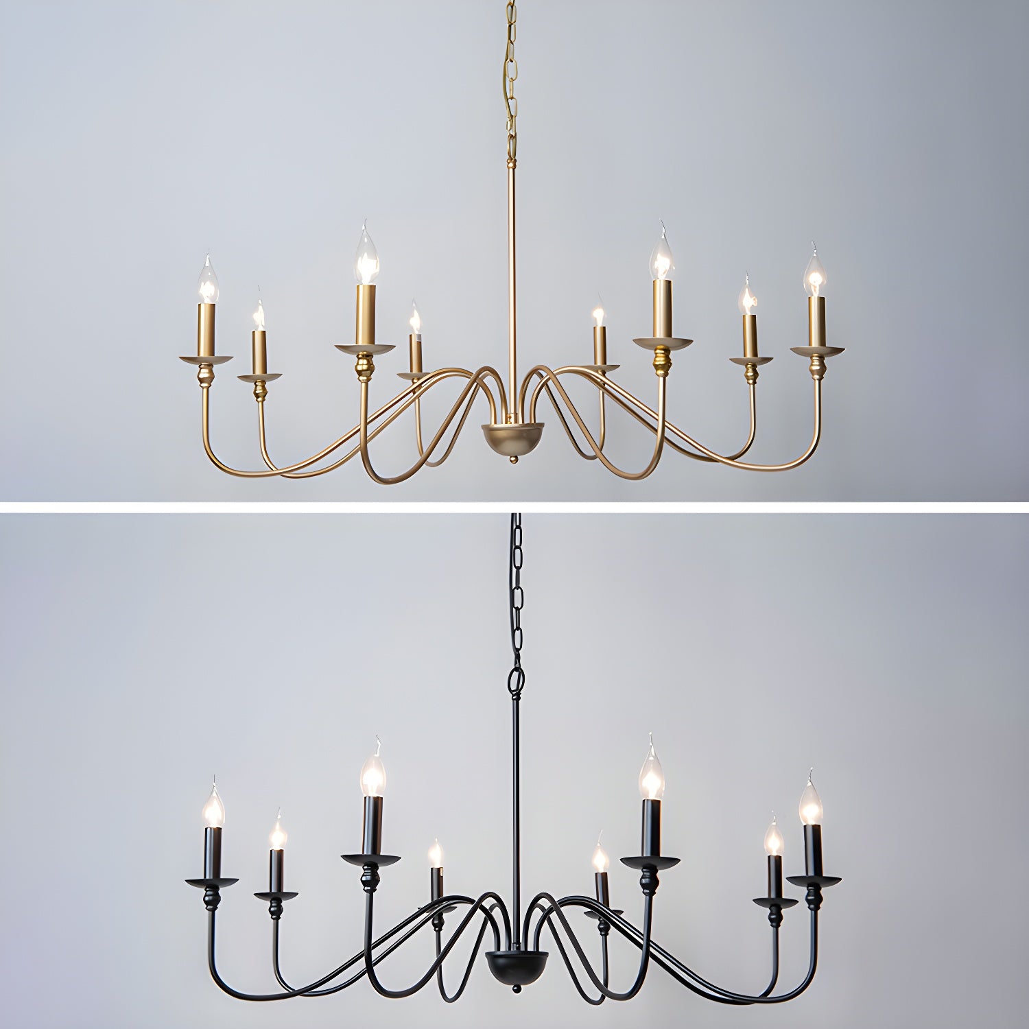 Timeless Gold Candle Chandelier - Blowlighting