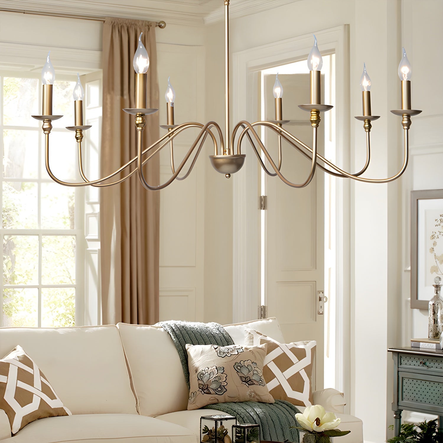 Timeless Gold Candle Chandelier - Blowlighting