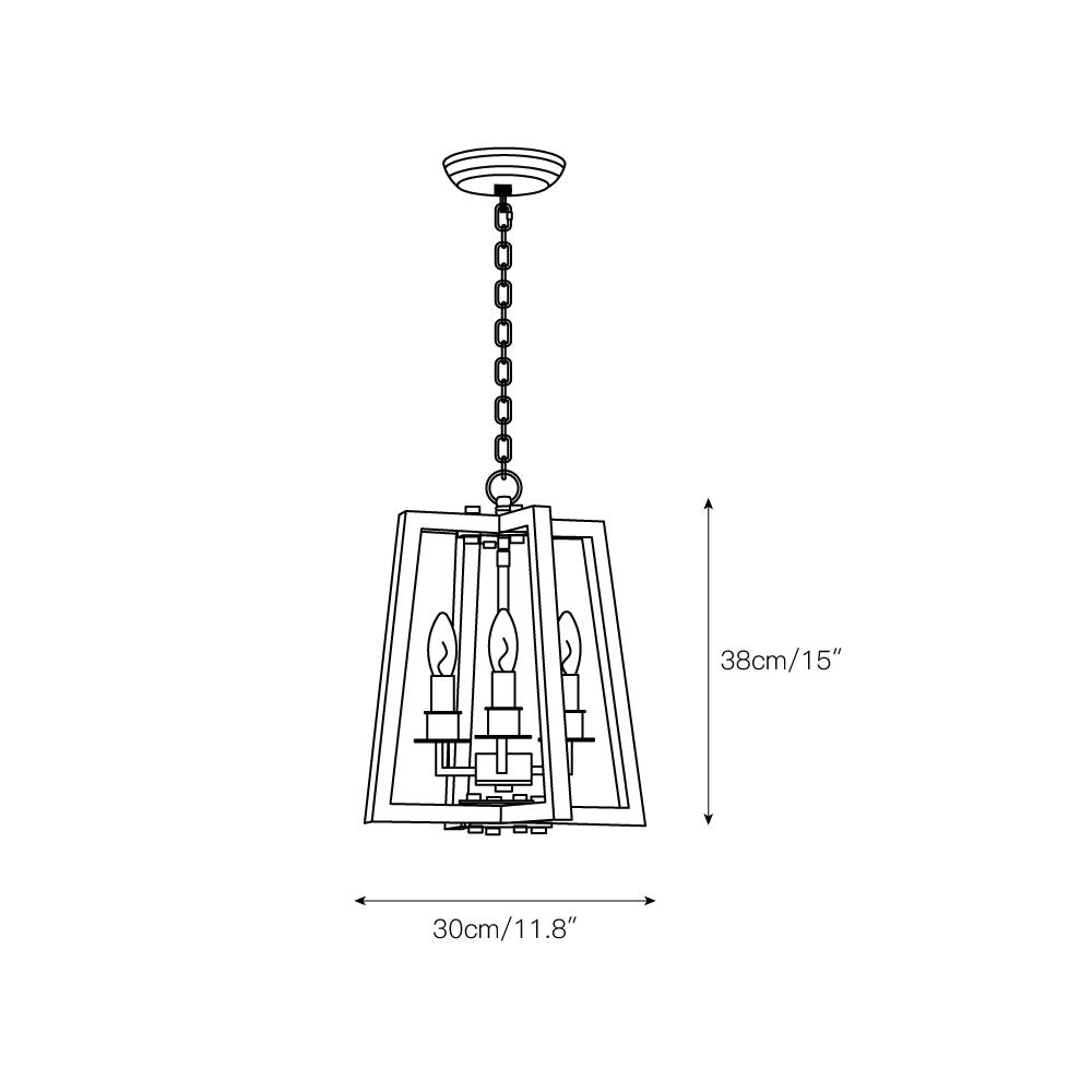 Tinsley Vintage Offener Rahmen Holz Pendelleuchte-Letslighting