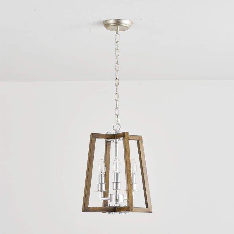 Tinsley Vintage Offener Rahmen Holz Pendelleuchte-Letslighting