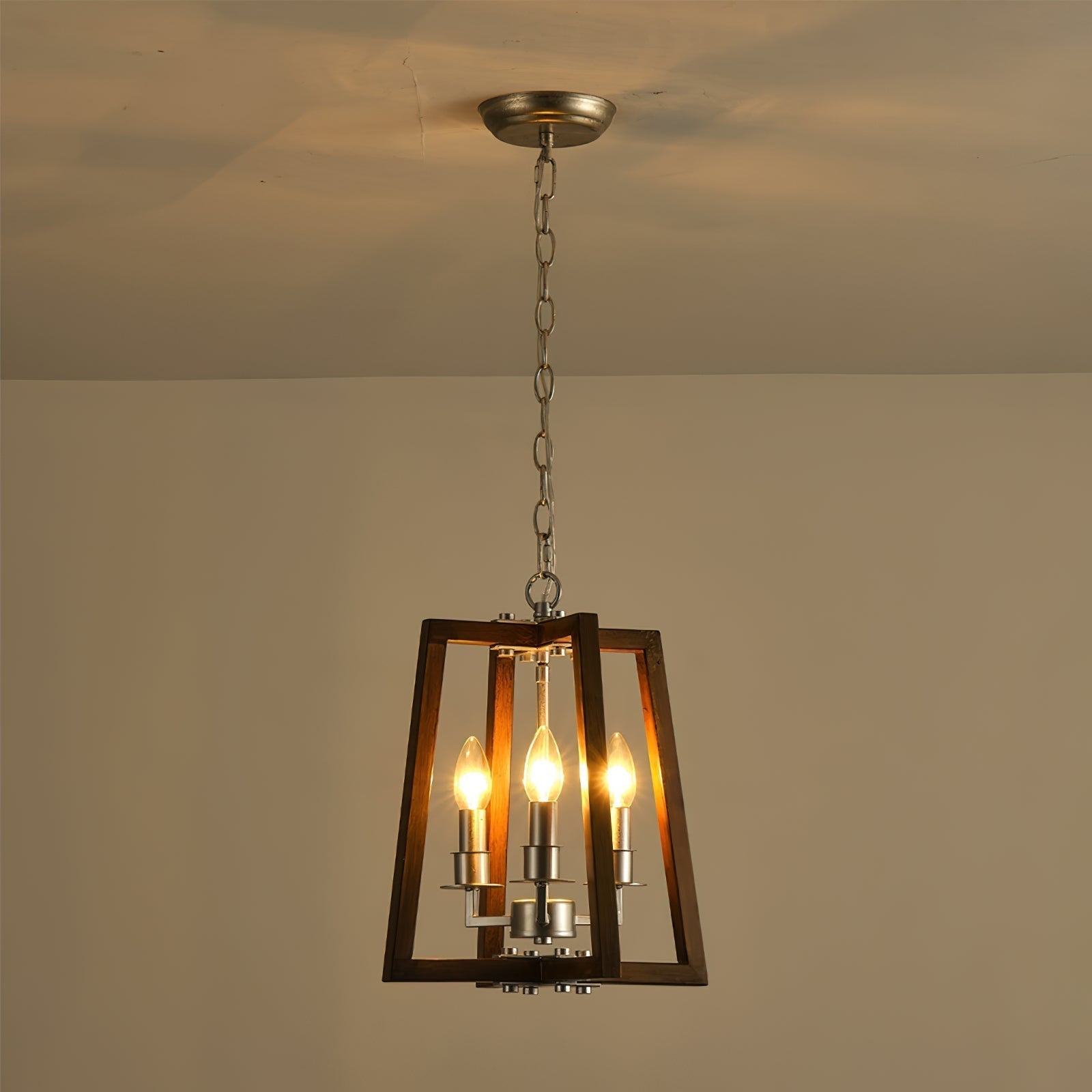 Tinsley Vintage Offener Rahmen Holz Pendelleuchte-Letslighting