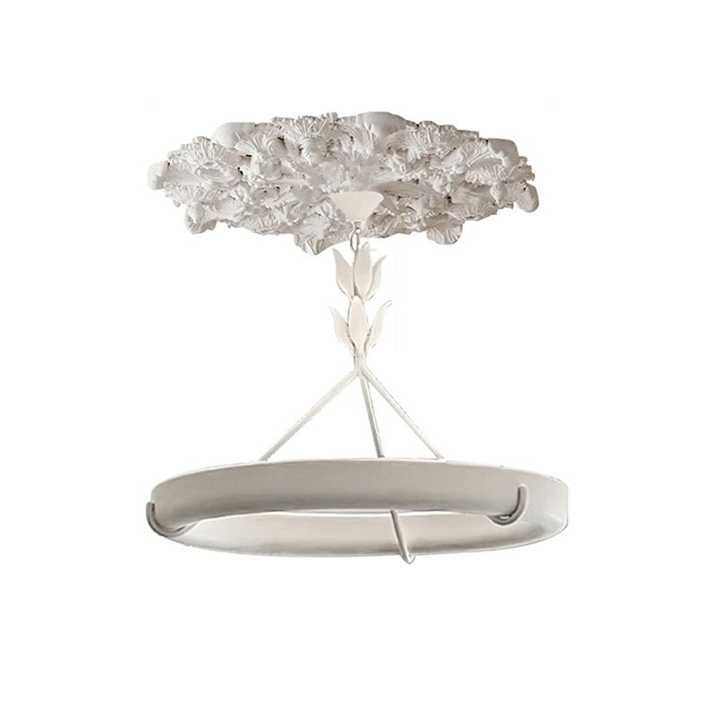 Lustra Kronleuchter Gips Weiß Floral Minimalistisch-Letslighting