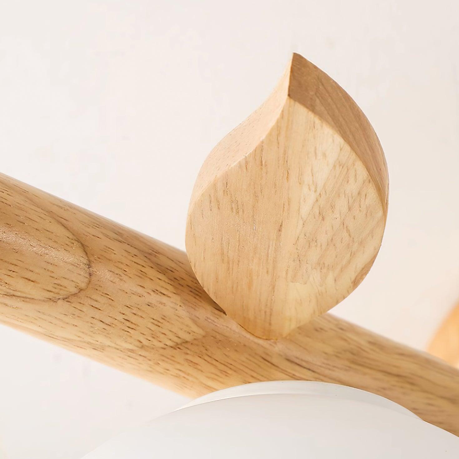 Deckenleuchte Holz Körper Glas Globen Organisch Warm Minimalistisch-Letslighting