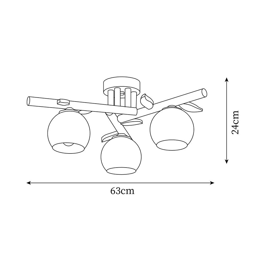 Deckenleuchte Holz Körper Glas Globen Organisch Warm Minimalistisch-Letslighting