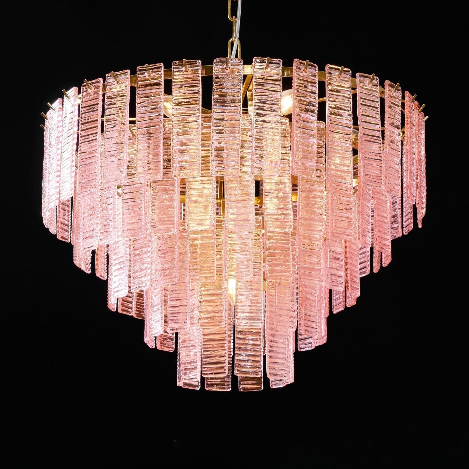 Aurora Chandelier Pink Murano Glass Layered Vintage Luxury - Neutralighting